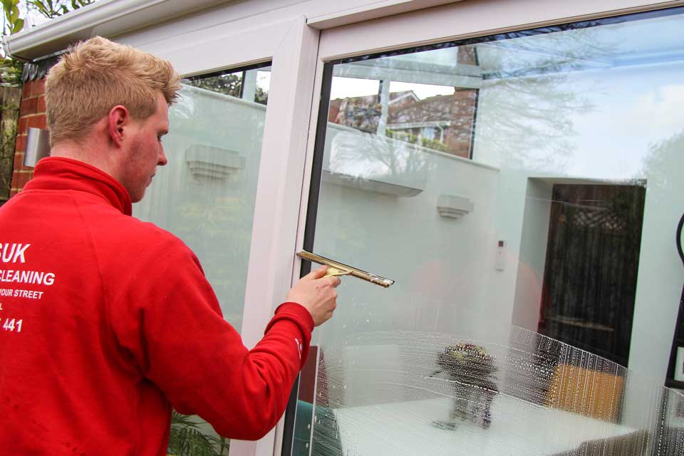 Conservatory glass cleaning process
