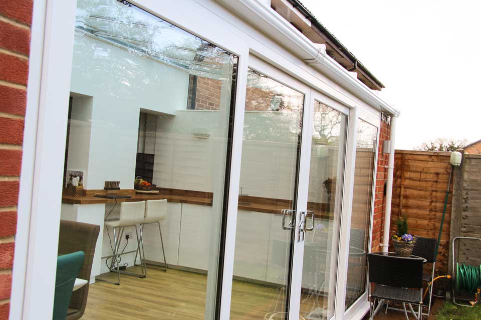 Conservatory glass doors clean