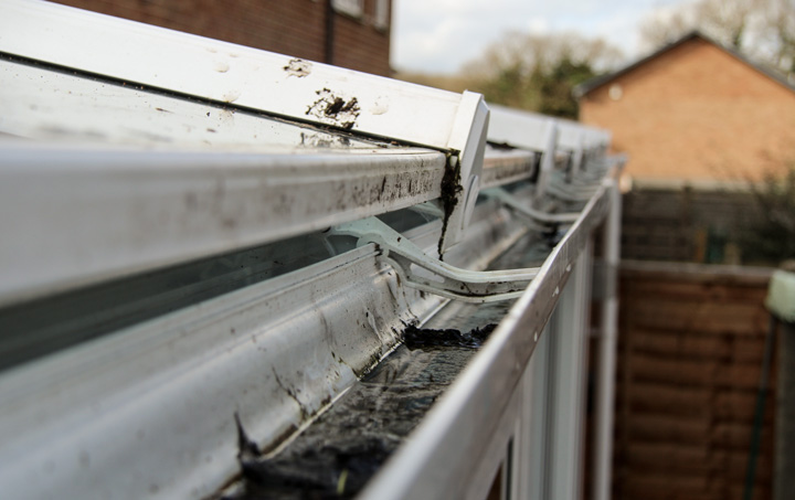 Gutter cleaning before